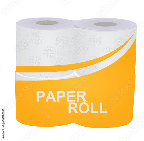 Toilete paper rolls package. vector