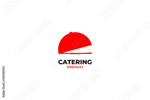 Flat catering logo design template vector