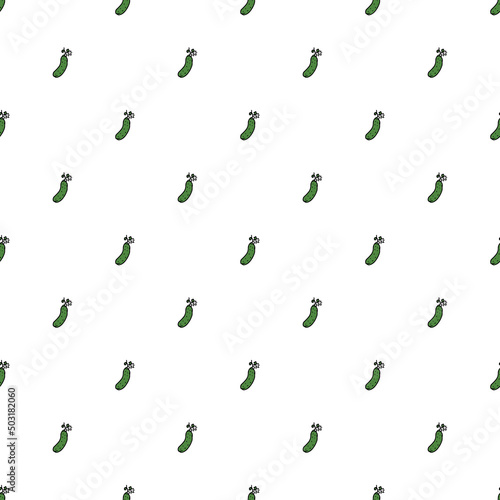 Seamless cucumber pattern. Colored cucumber background. Doodle vector illustration with cucumber