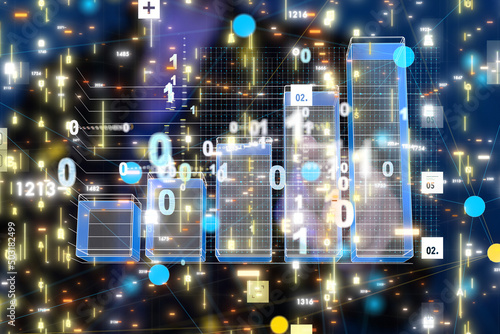 diagram Futuristic wave, Futuristic data stream