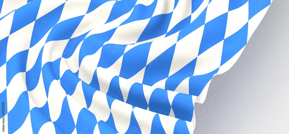 Fototapeta premium Bavarian flag using as background, 3d rendering panorama