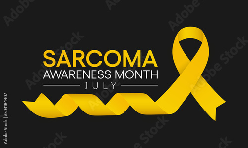 Sarcoma cancer awareness month is observed every year in July, it is a type of cancer that begins in bone or in the soft tissues of the body, including cartilage, fat, muscle. Vector illustration