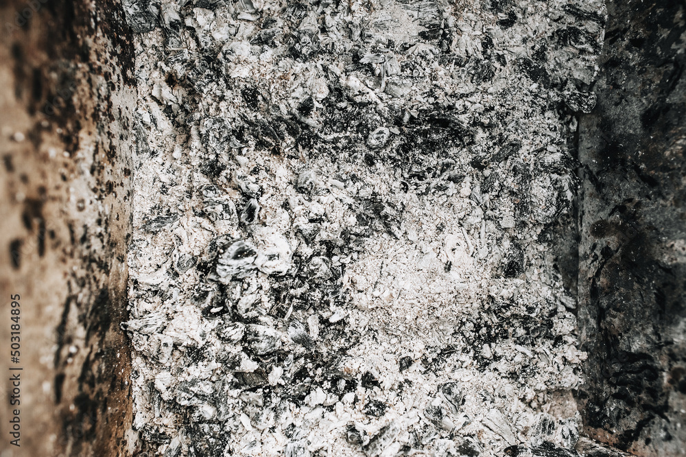 Background, close-up texture of burnt ash after burning firewood. Background, close-up texture of burnt ash after burning firewood.