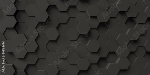 Abstract hexagon geometry background - 3D render design photo