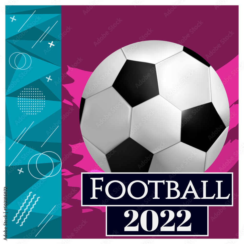 Soccer ball on a pink background. Vector stock illustration. Advertising banner. Low poly style. Modern design Soccer ball on a pink background. Vector stock illustration. Advertising banner. Low poly style. Modern design