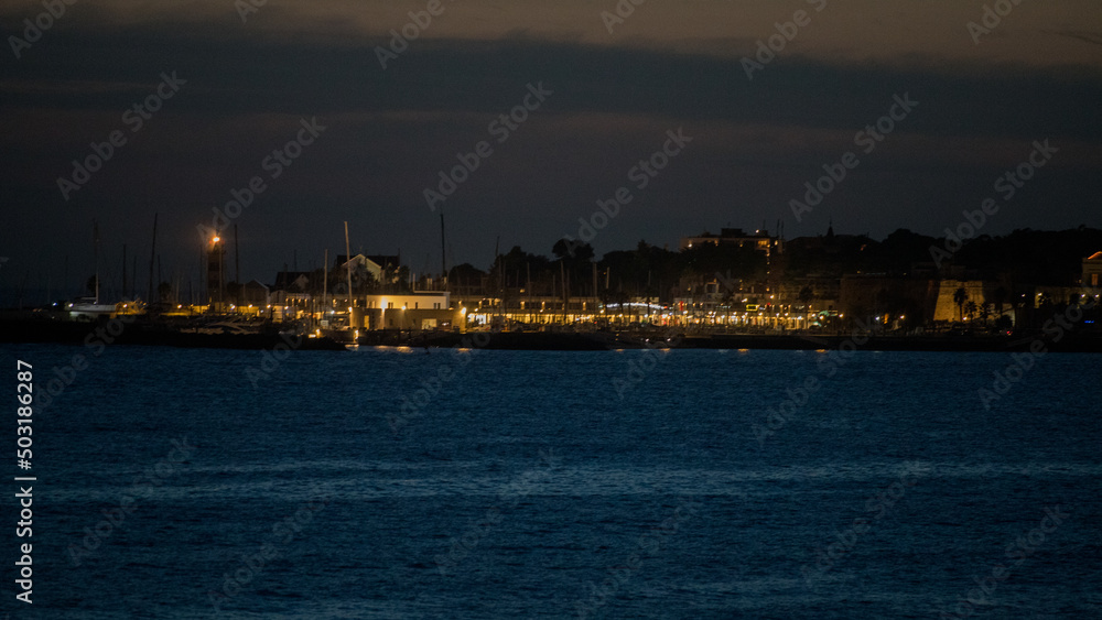 amazing view of marine in Cascais by night amazing view of marine in Cascais by night