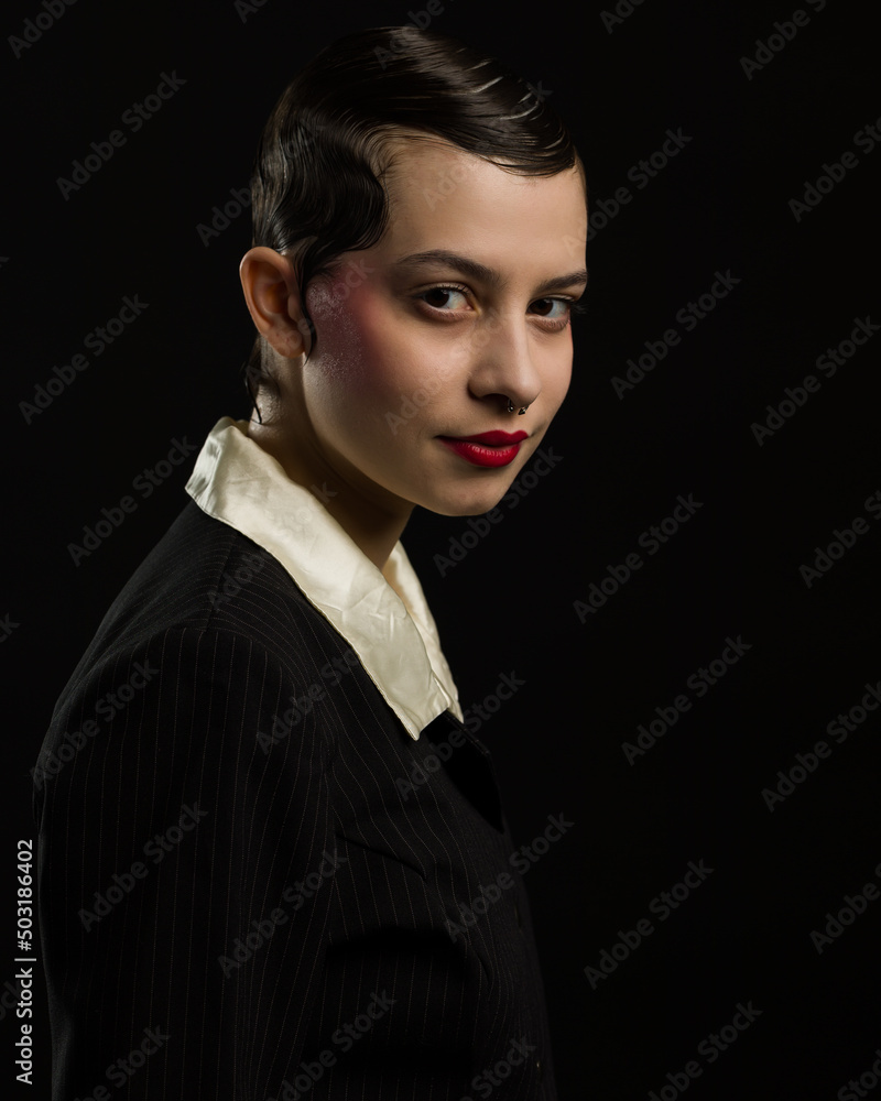 Portrait of Devious Woman With Dramatic Lighting Portrait of Devious Woman With Dramatic Lighting