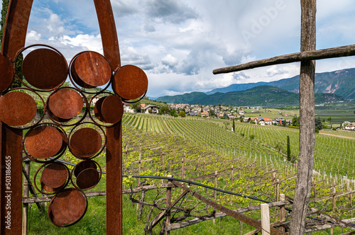 Tramin Village  along the wine rote. Tramin is the wine-growing village of the South Tyrol  - northern Italy - and its history is strongly connected with viticulture. photo