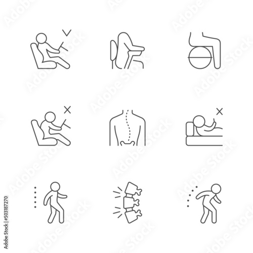 Correct posture line outline icon