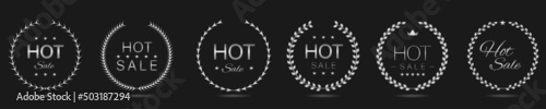 Hot sale silver laurel wreath label set
