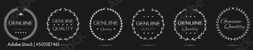 Genuine quality silver laurel wreath label set