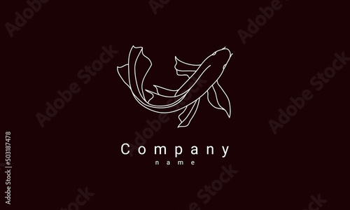 Unique koi fish logo