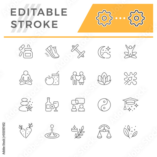 Set line icons of wellness