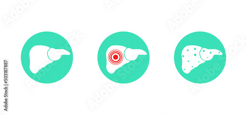 Liver icon set. Human organ vector illustration. Medical concept.