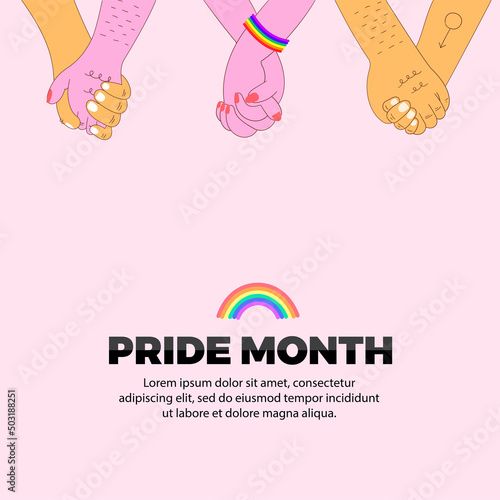 Ilustración mes orgullo lgbt gay