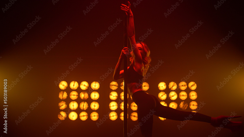 © stockbusters - Pole dancer making sensual performance in nightclub. Fit lady dancing sexually. © stockbusters - Pole dancer making sensual performance in nightclub. Fit lady dancing sexually.