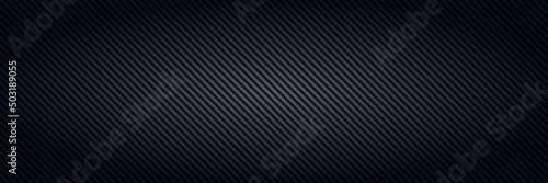 Carbon fiber. Black interlaced fibers texture, light material for sport car tuning and strong aramid structure dark panoramic vector background