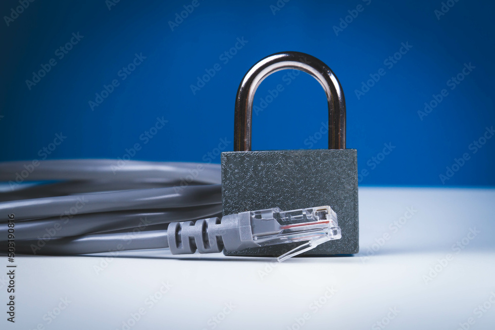 Naklejka premium Internet blocking. Closing access to the site. Internet and money.