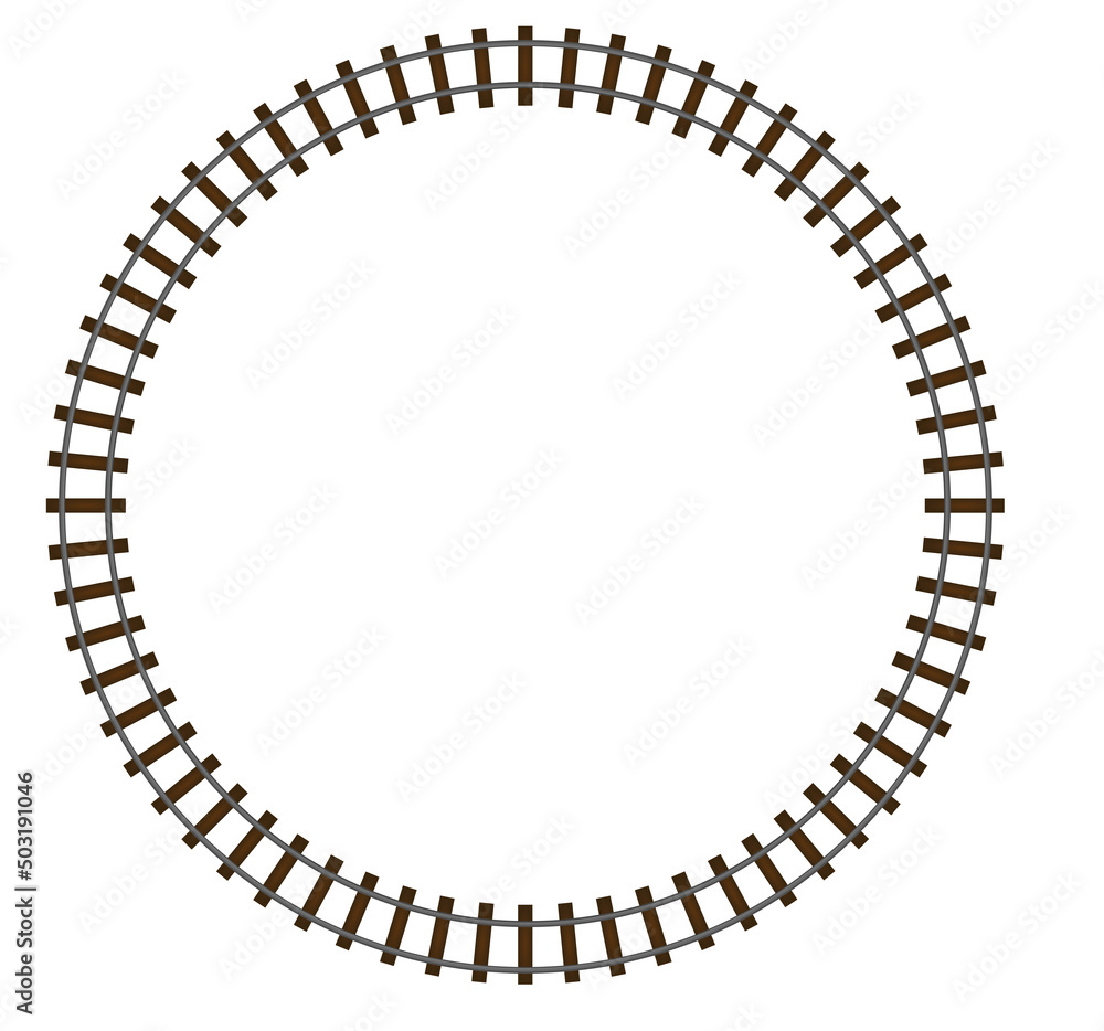 Rail road isolated top view. vector Rail road isolated top view. vector