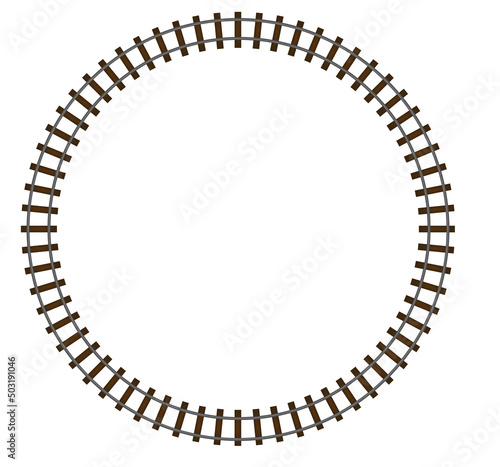 Rail road isolated top view. vector