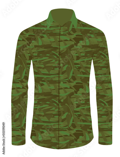 Military  long sleeve  shirt. vector illustration