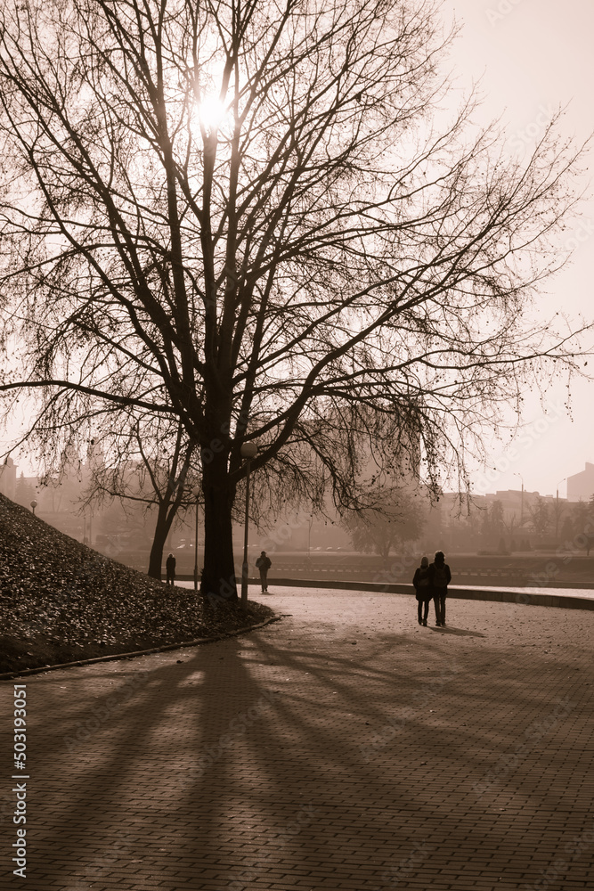 The quay of the river Svislach. Minsk, Belarus. The quay of the river Svislach. Minsk, Belarus.