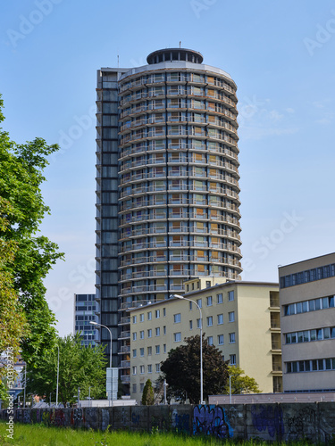 Old cylindrical tall house called  Kukurica   Corn  in Bratislava  Slovakia