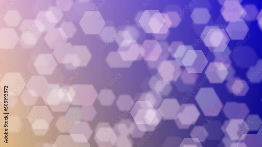 Motion graphics. Colorful abstract background with {color} gradient and hexagon shaped bokeh pattern