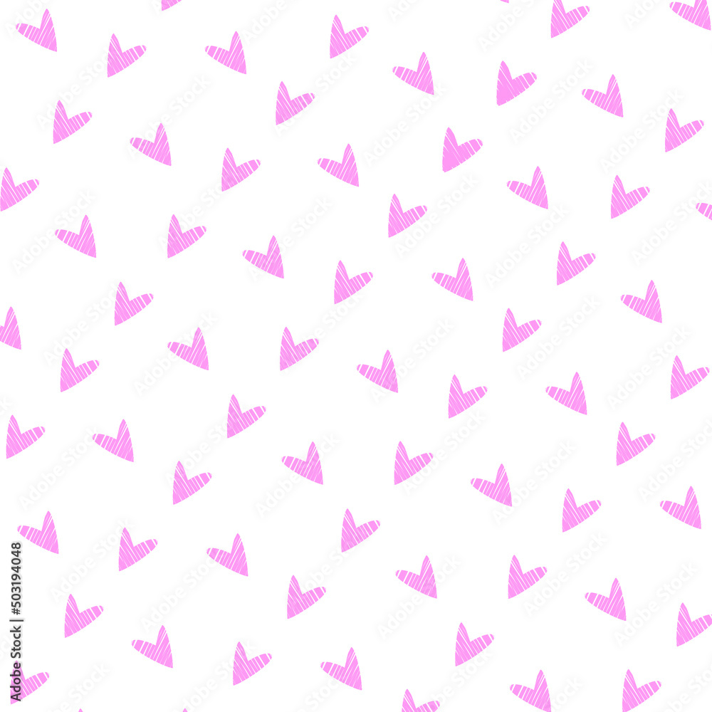 Pink heart on white background vector illustration. Heart pattern background . Pink and white pattern design.