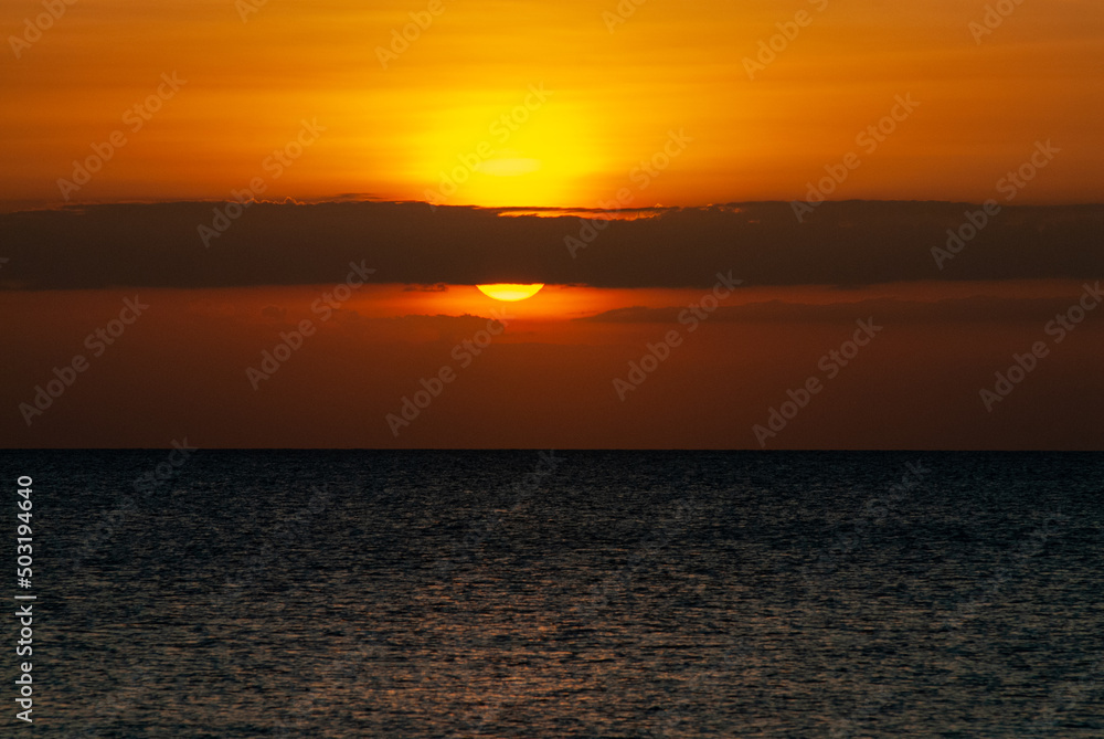 Zanzibar, Tanzania, Sunset on the Indian Ocean.