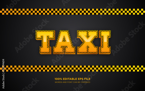 Taxi 3D editable text style effect	
