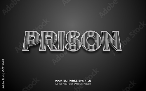 Prison 3D editable text style effect