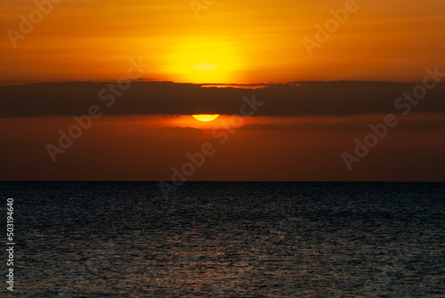 Zanzibar, Tanzania, Sunset on the Indian Ocean.