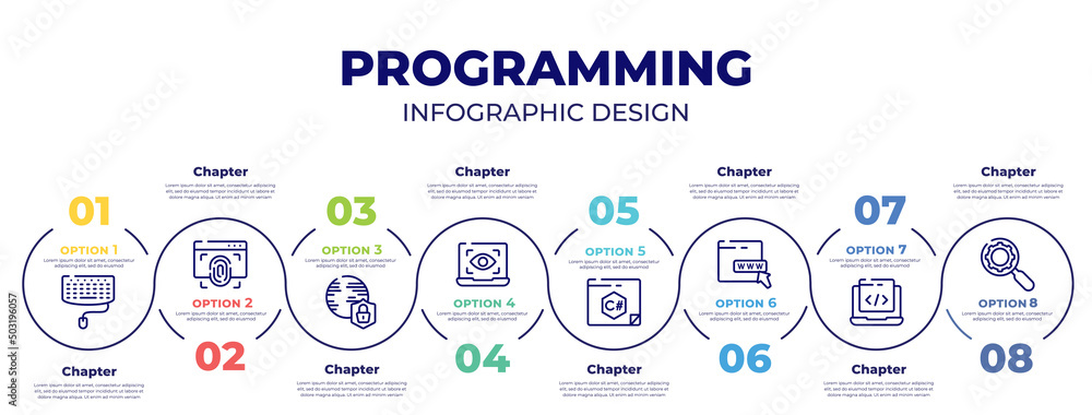 infographic template design vector with icons and 8 options or steps ...
