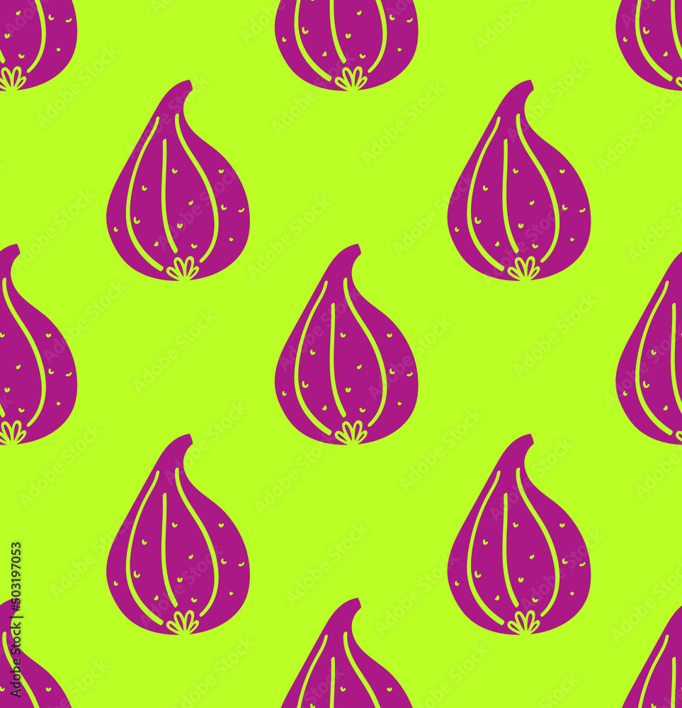 Cute violet figs. Fruity seamless pattern. Summer design with creative figs. Hand drew ink doodle style. Abstract fruit. Cute violet figs. Fruity seamless pattern. Summer design with creative figs. Hand drew ink doodle style. Abstract fruit.