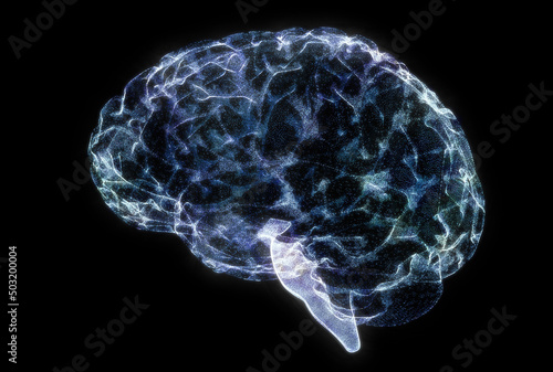 How the brain works. Synapses and neurons. Connections. Take care of your brain, stimuli and ideas. Degenerative diseases, Parkinson's and Alzheimer's. 3d rendering