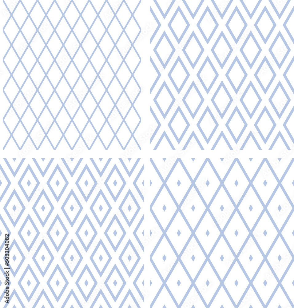 Abstract seamless geometric diamonds patterns. Abstract seamless geometric diamonds patterns.