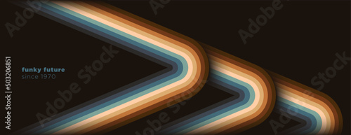 Abstract background in retro futuristic 70's style with colorful lines. Vector illustration. © Radoman Durkovic