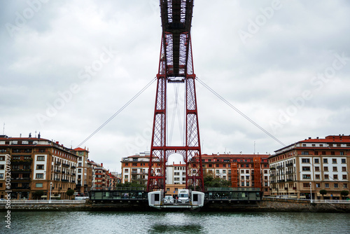The Hanging Bridge of Portugalete is a ferry bridge that connects the two banks of the Bilbao estuary in Vizcaya. photo
