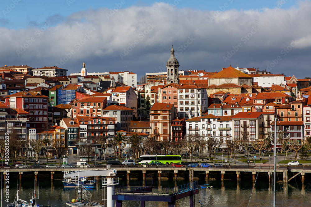 A traditional small town in Basque Country near Bilbao, Spain,