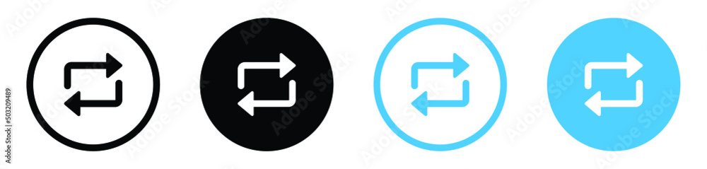 Refresh icon, sync repeat and reload arrow icon symbol convert button sign Refresh icon, sync repeat and reload arrow icon symbol convert button sign