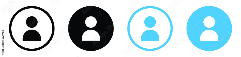 profile user icon, login account sign, male person profile avatar symbol in circle