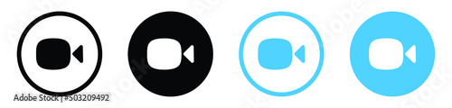 video camera icon for live streaming , facetime icons video call symbol
