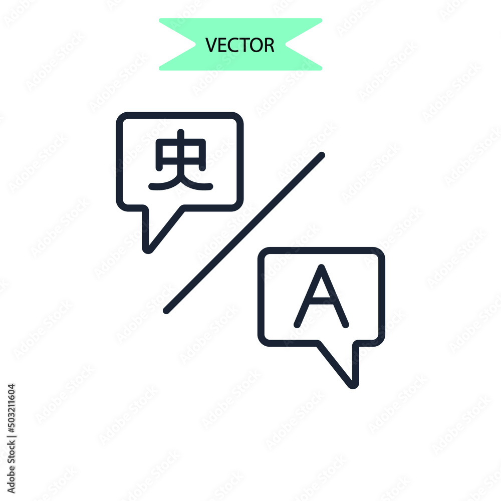 Language icons symbol vector elements for infographic web Language icons symbol vector elements for infographic web