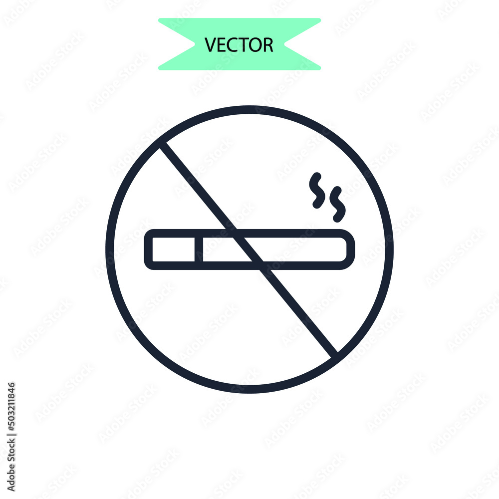 No Smoking icons symbol vector elements for infographic web No Smoking icons symbol vector elements for infographic web