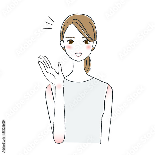 女性　美容　スキンケア　イラスト