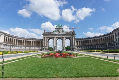 Parc du Cinquantenaire with the Triumphal Arch built for Belgian independence Brussels, Belgium