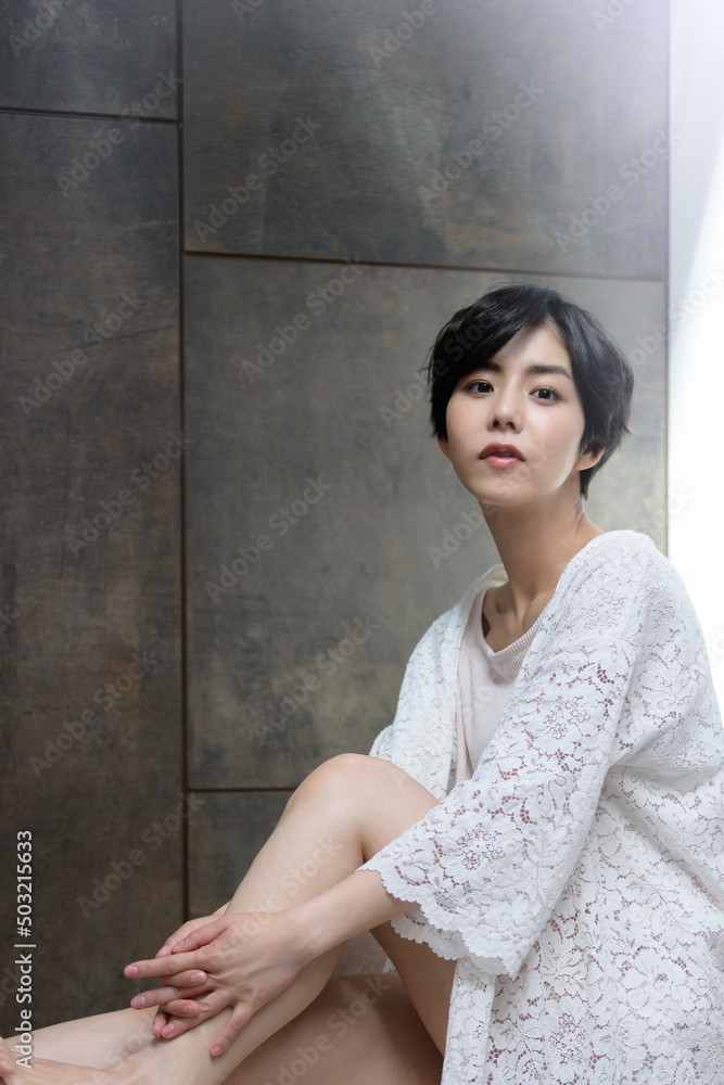 お洒落な女性のポートレート お洒落な女性のポートレート
