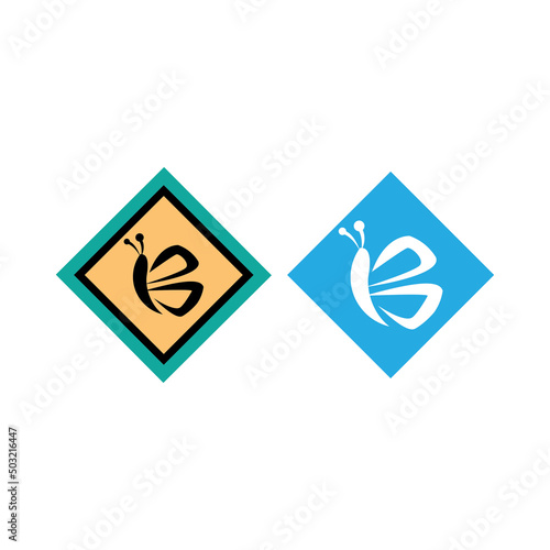 Free Download B letter logo illustration butterfly emblem design vector - GFXLoad