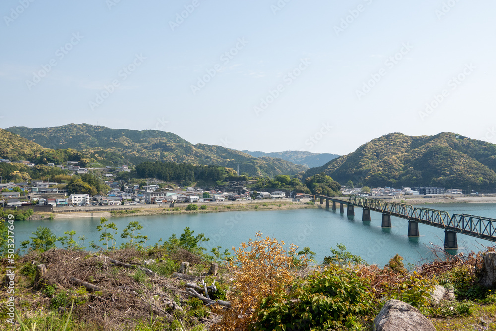 新宮城から見た熊野川